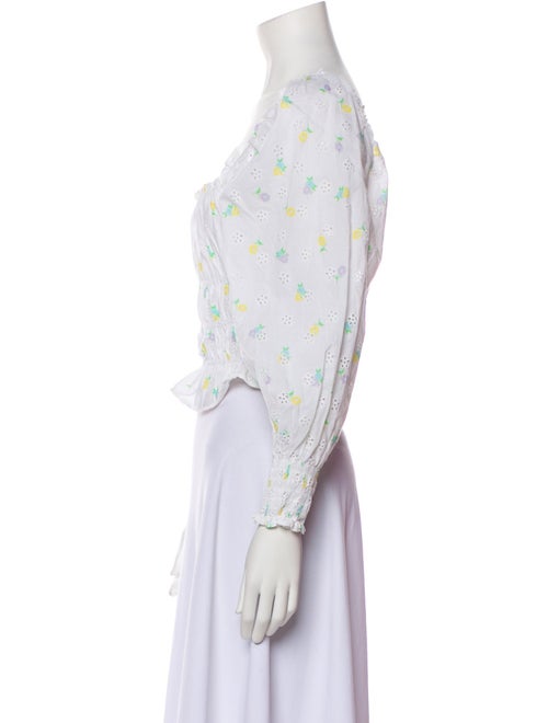 For Love & Lemons Floral Print Square Neckline Crop Top