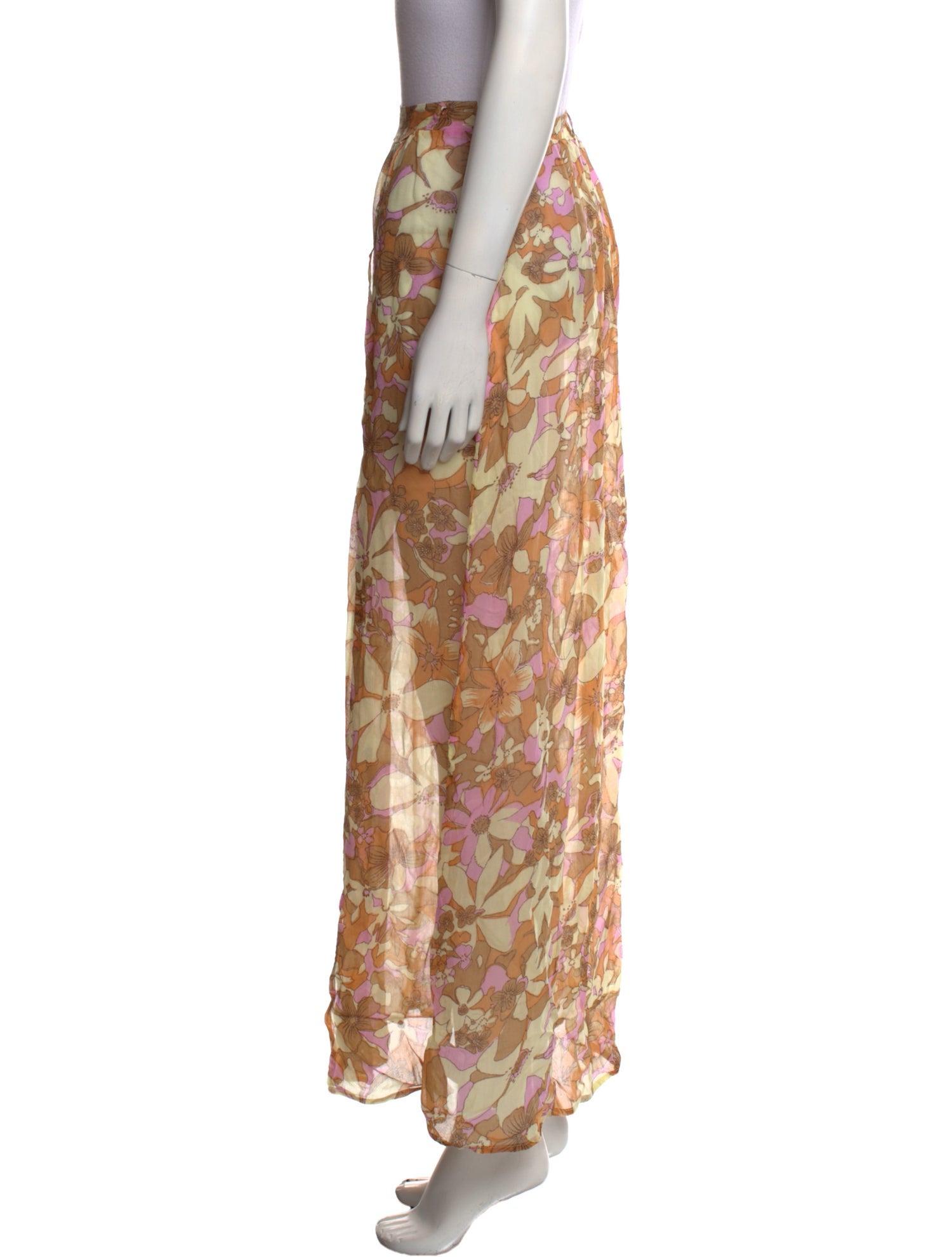 For Love & Lemons Floral Print Midi Length Skirt