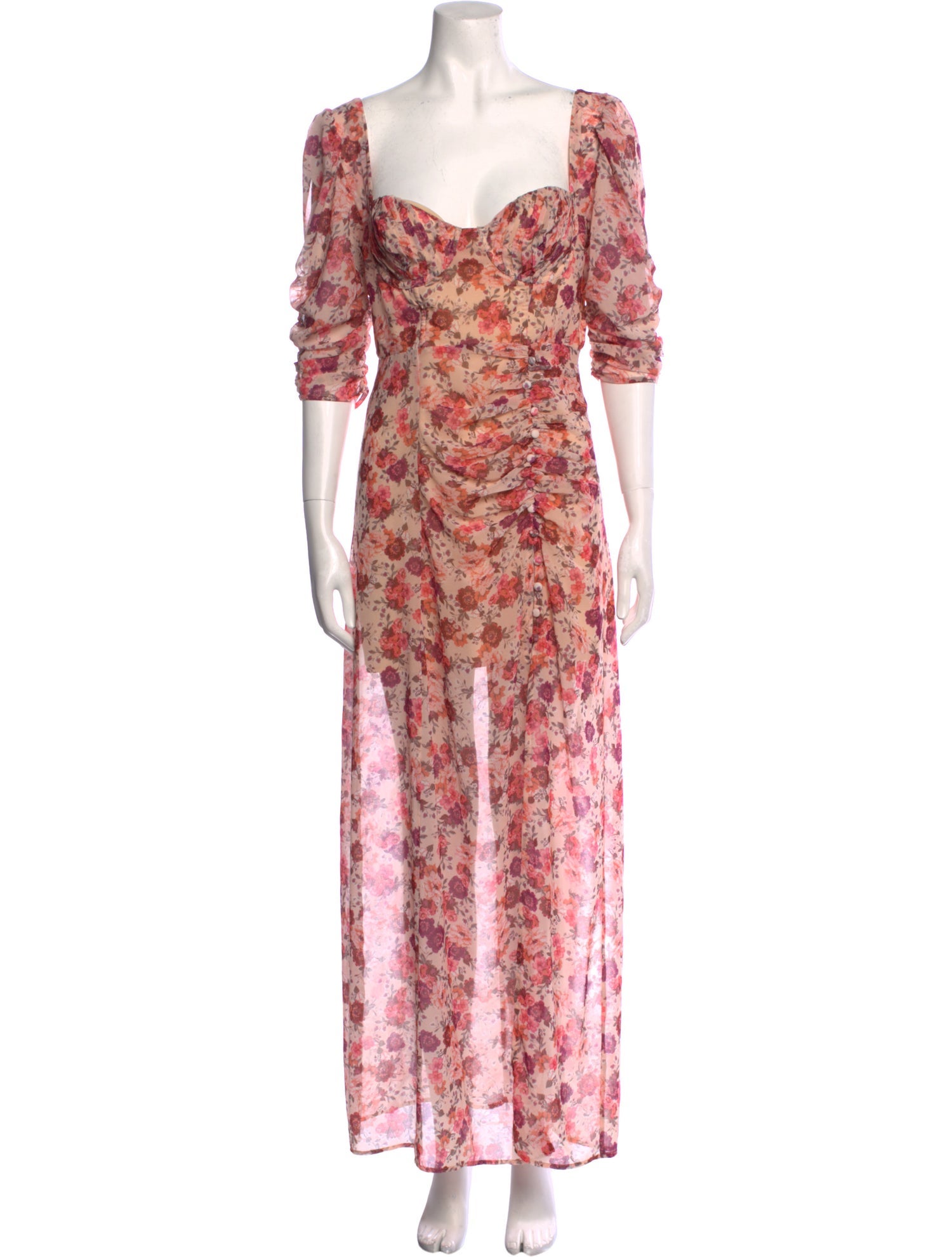 For Love & Lemons Floral Print Long Dress