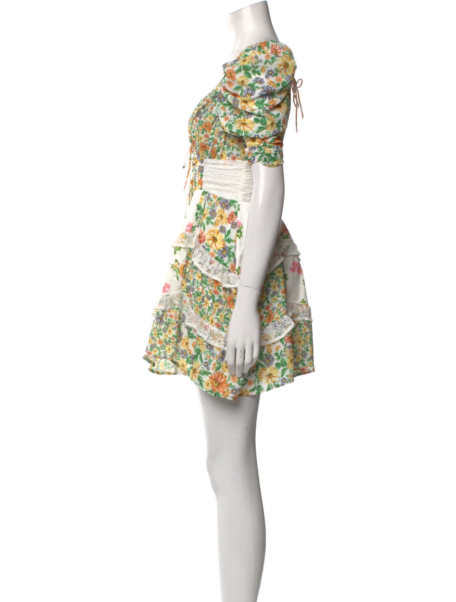 For Love & Lemons Floral Print Mini Dress
