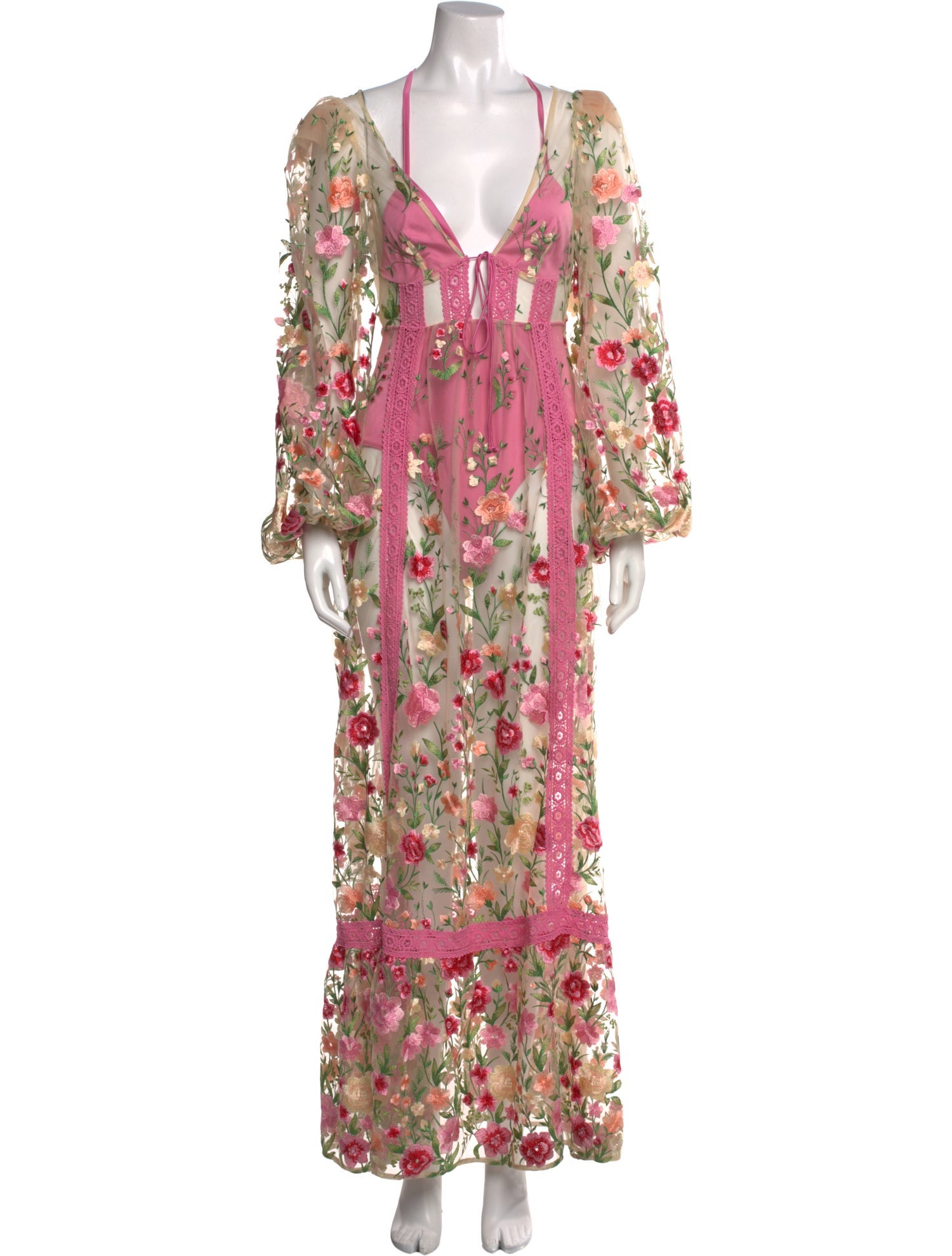 For Love & Lemons Floral Print Long Dress w/ Tags