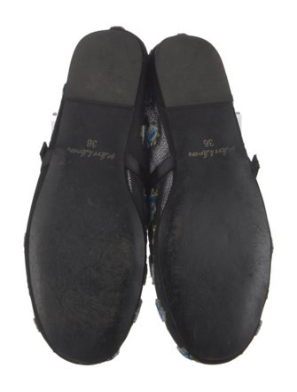 For Love & Lemons Mesh Floral Print Mary Jane Flats