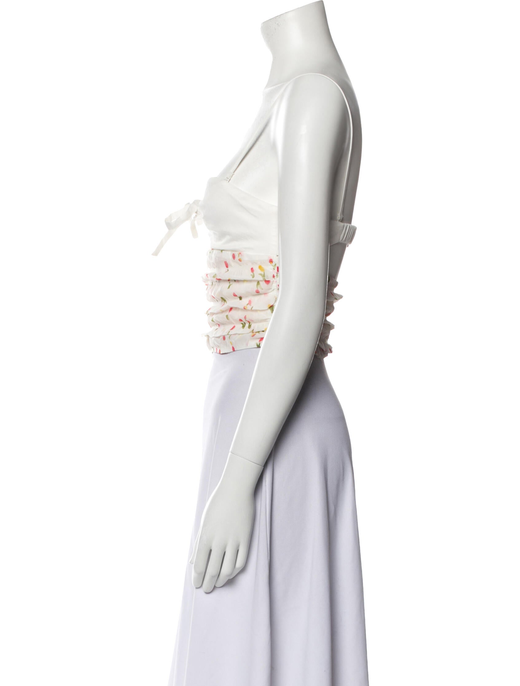 For Love & Lemons Printed Strapless Crop Top