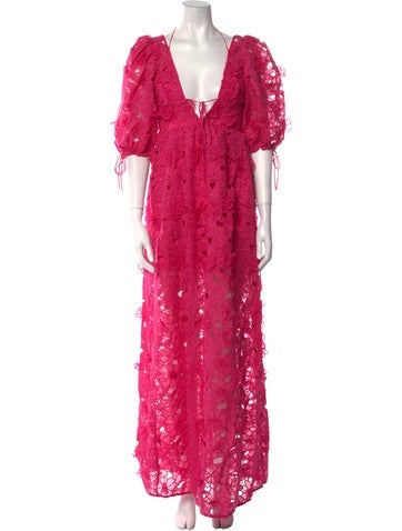 For Love & Lemons Dresses Lace Pattern Long Dress XS