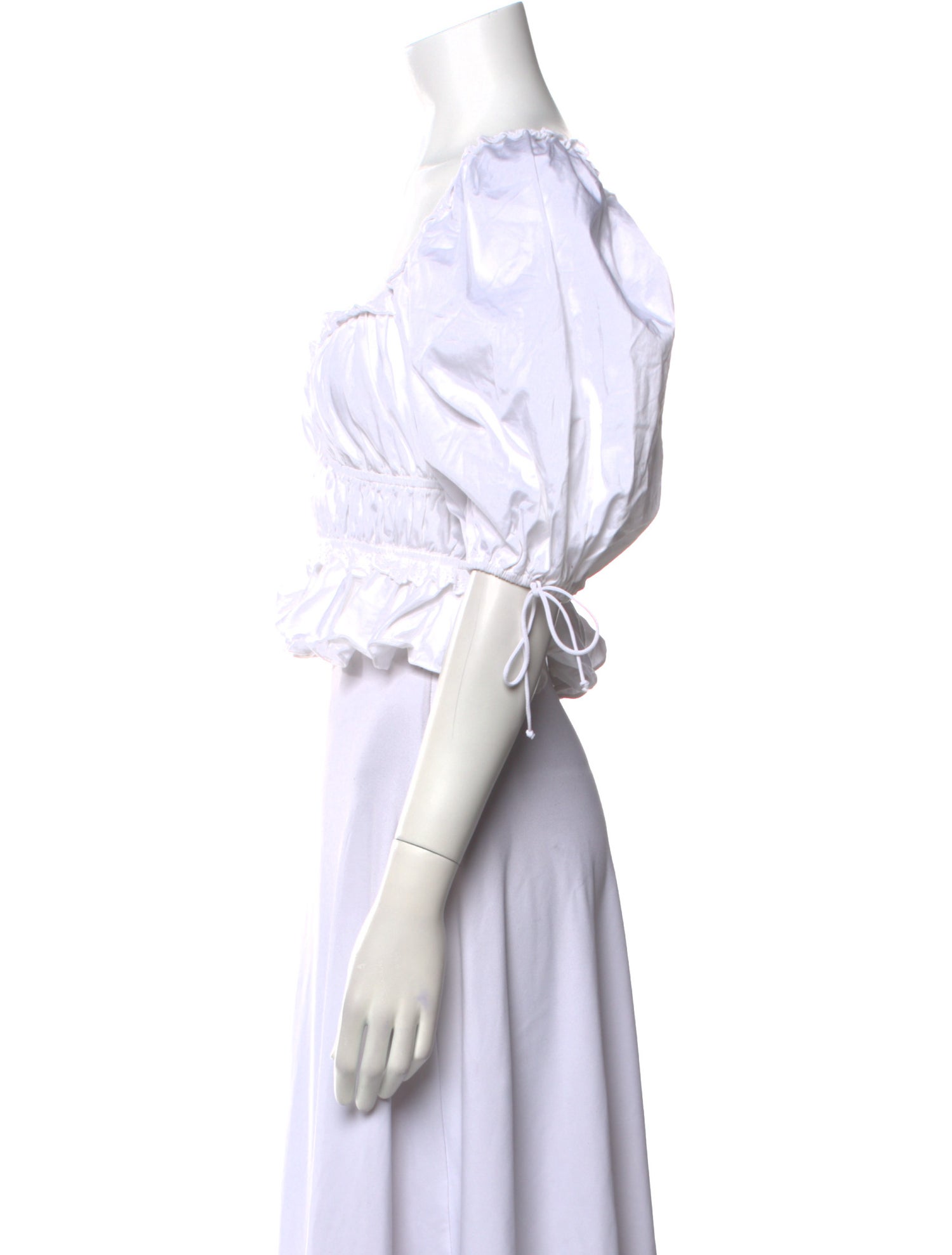 For Love & Lemons Square Neckline Short Sleeve Crop Top