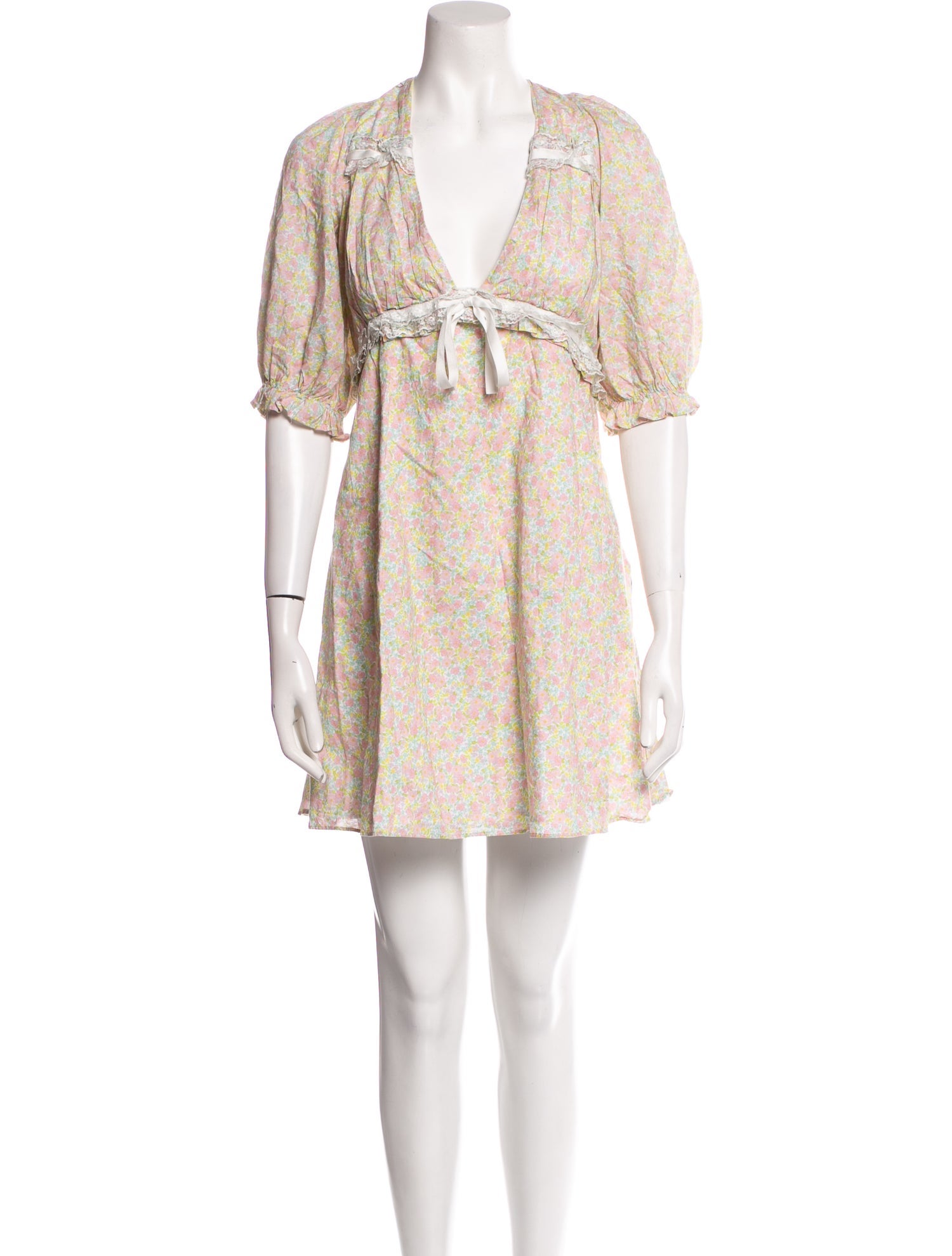 For Love & Lemons Floral Print Mini Dress