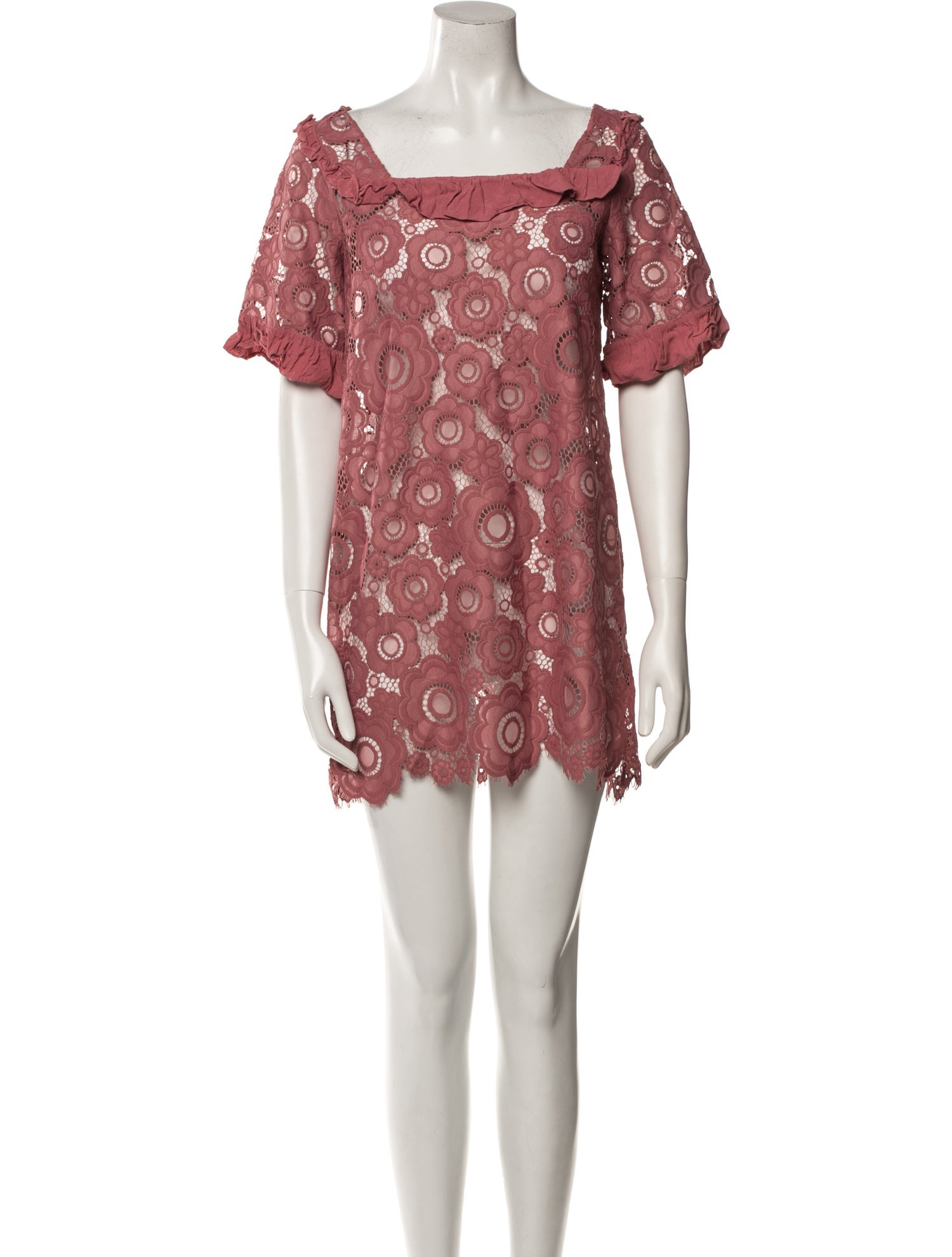 For Love & Lemons Lace Pattern Mini Dress