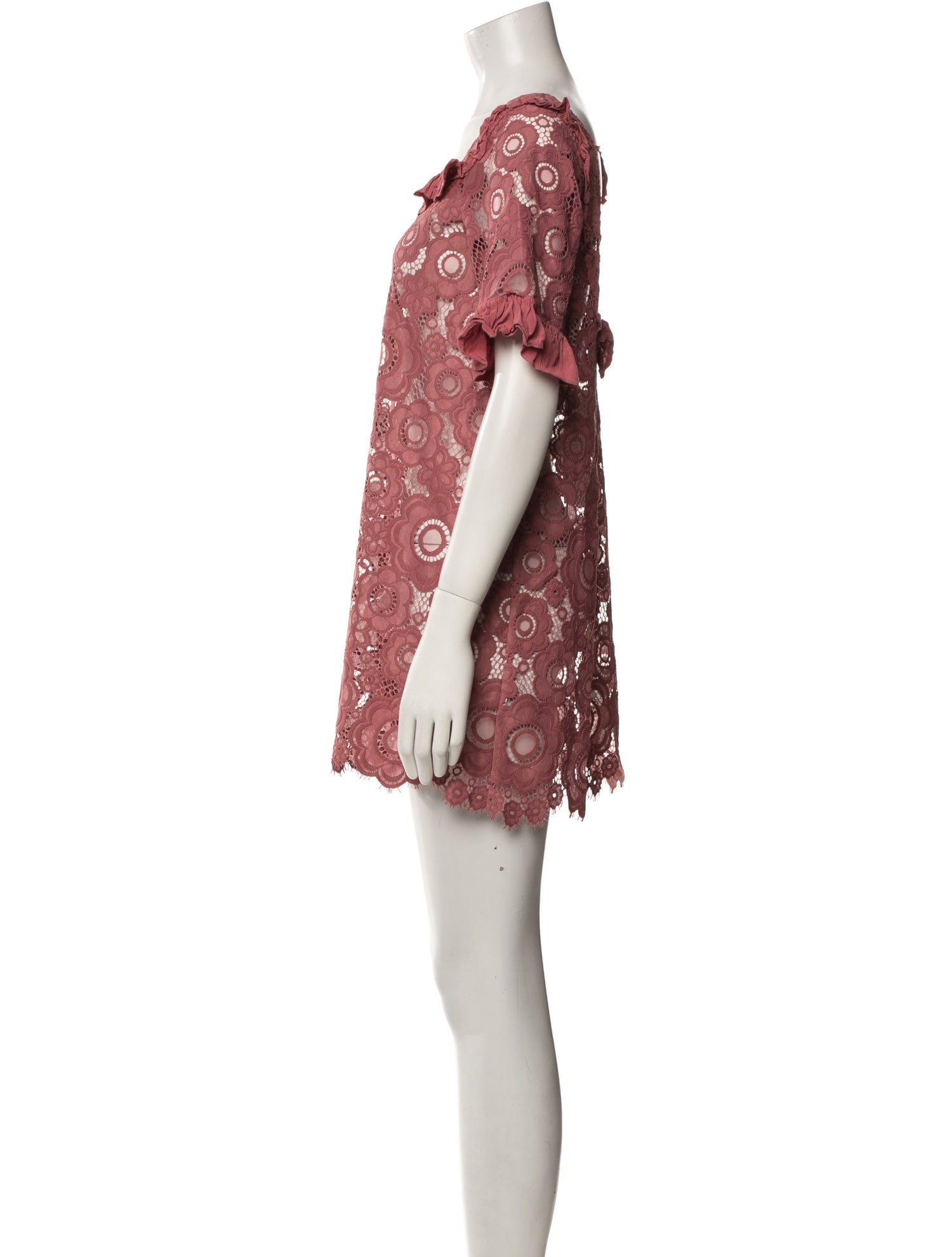 For Love & Lemons Lace Pattern Mini Dress