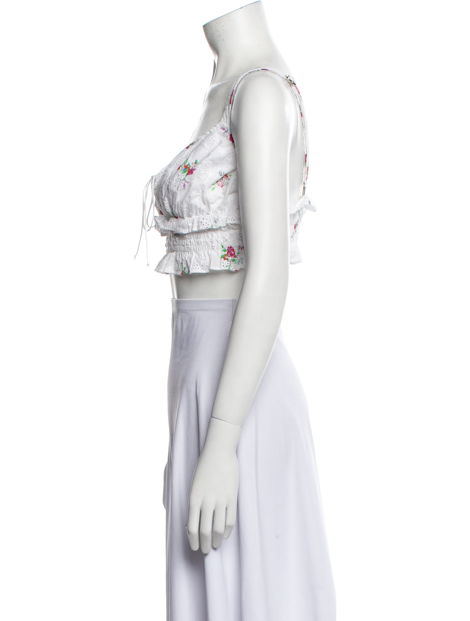 For Love & Lemons Floral Print V-Neck Crop Top w/ Tags