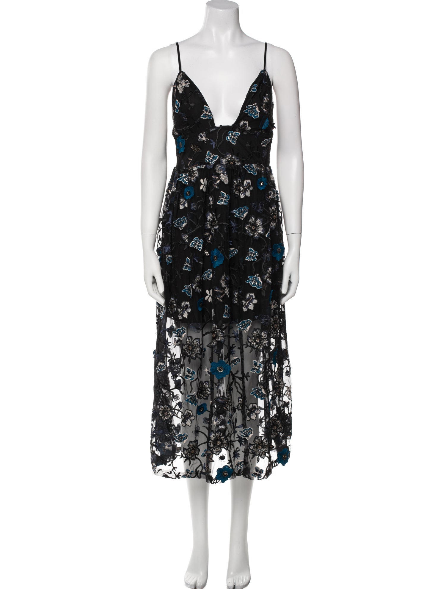 For Love & Lemons Lace Pattern Midi Length Dress