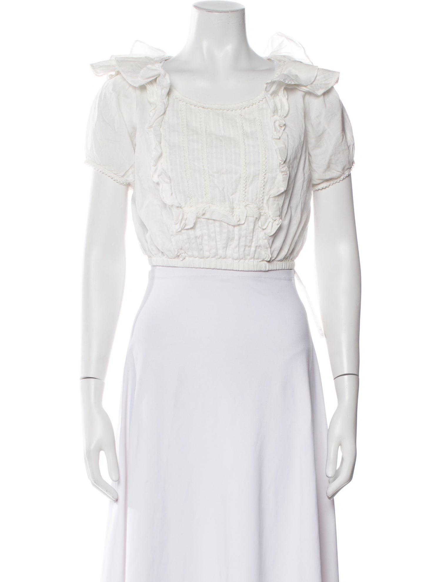 For Love & Lemons Scoop Neck Short Sleeve Crop Top