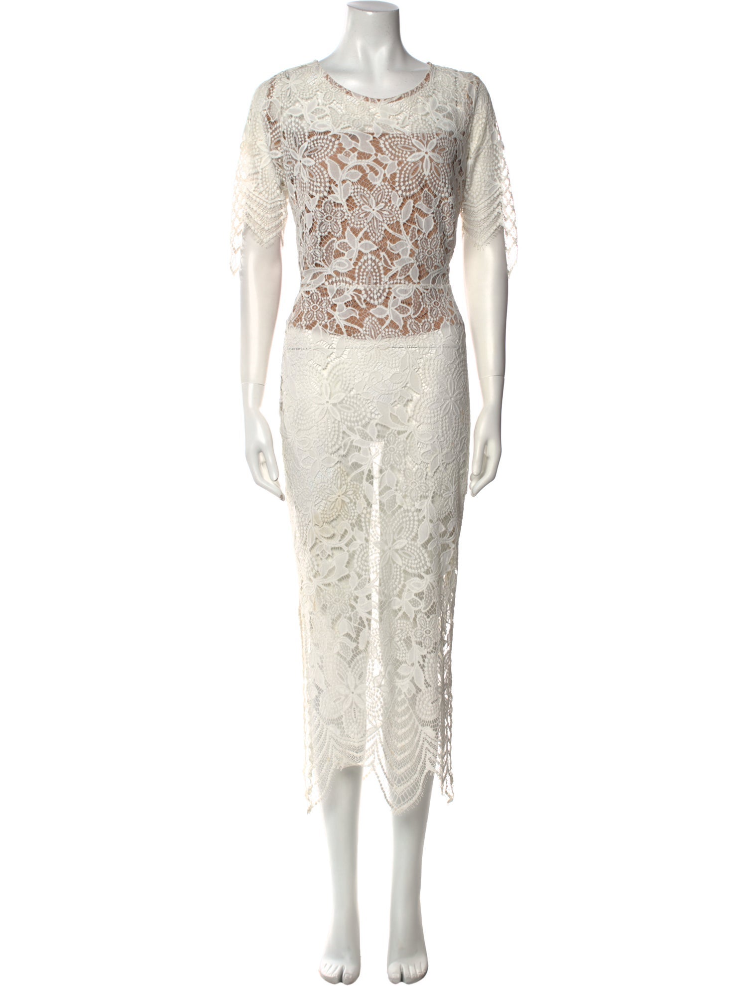For Love & Lemons Lace Pattern Long Dress
