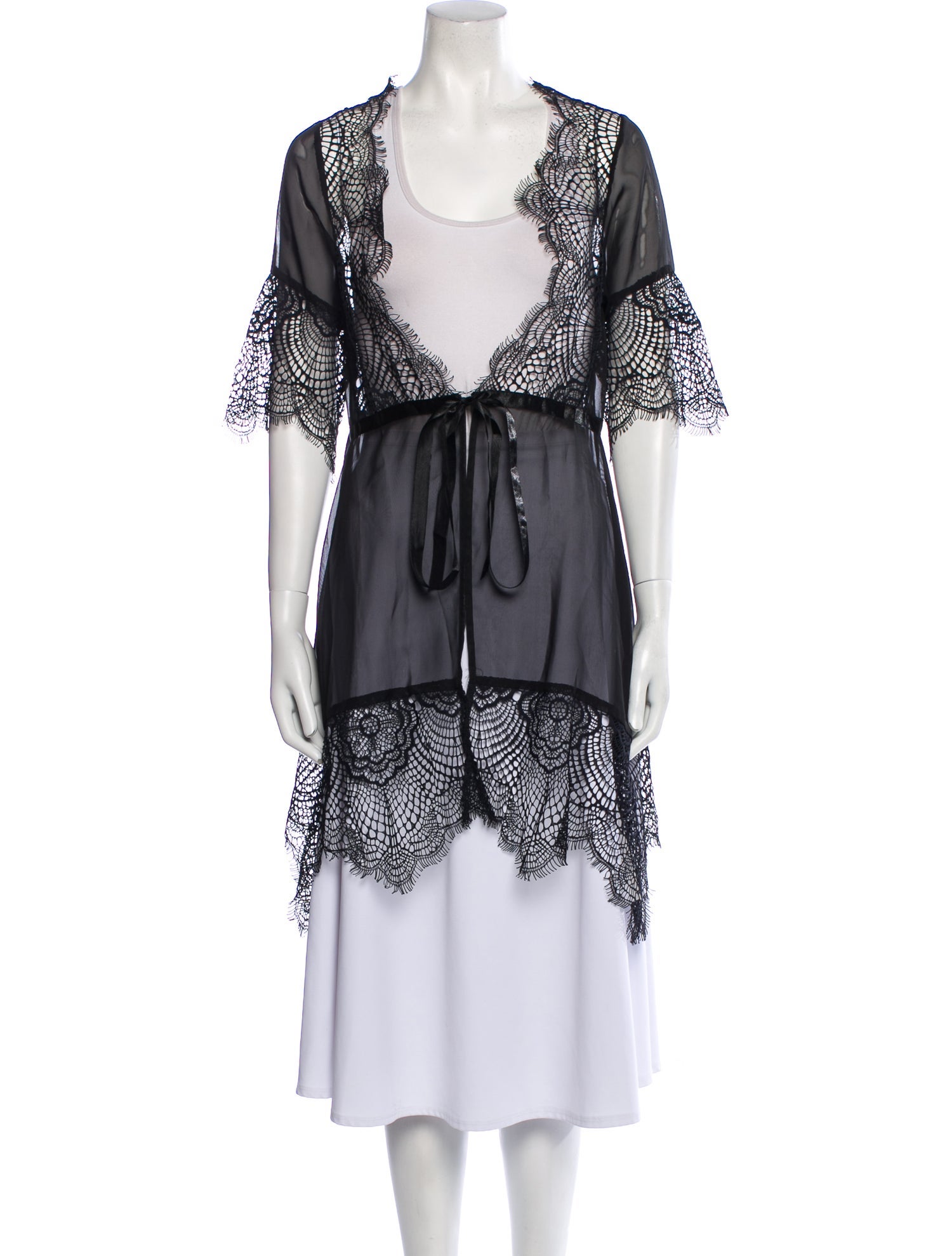 For Love & Lemons Lace Trim Embellishment Robe