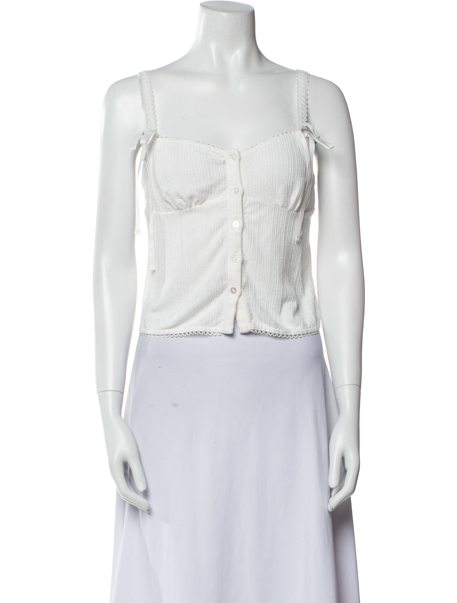 For Love & Lemons Square Neckline Sleeveless Crop Top