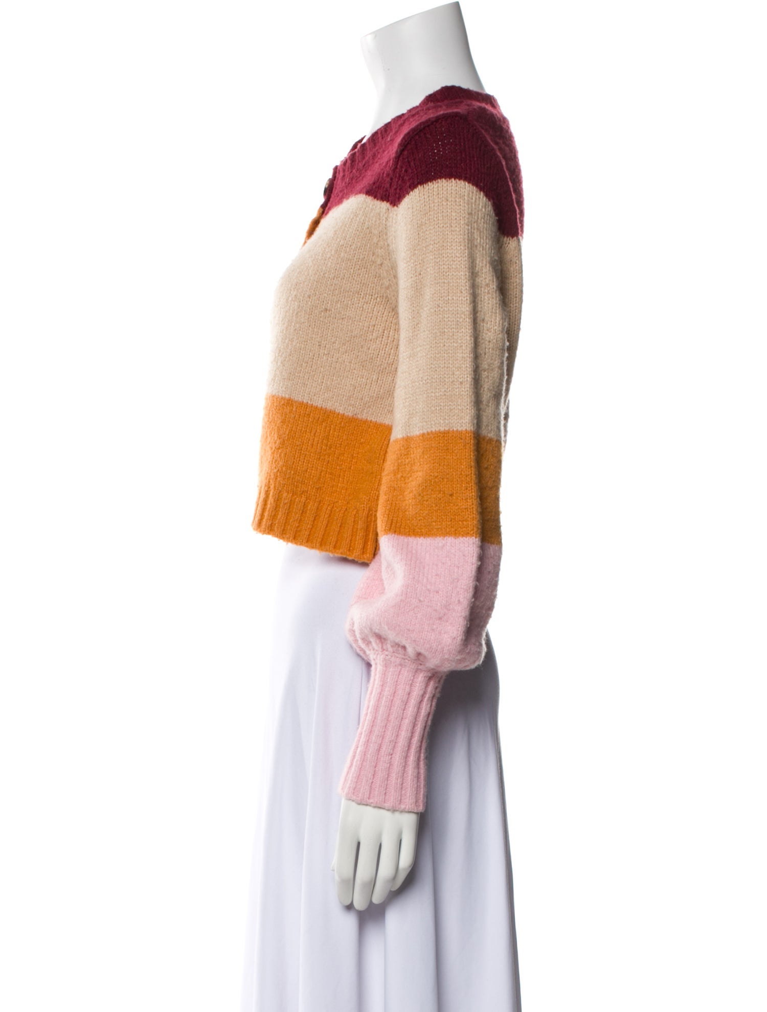 For Love & Lemons Colorblock Pattern Scoop Neck Sweater