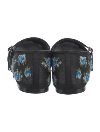 For Love & Lemons Mesh Floral Print Mary Jane Flats
