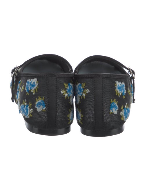 For Love & Lemons Mesh Floral Print Mary Jane Flats