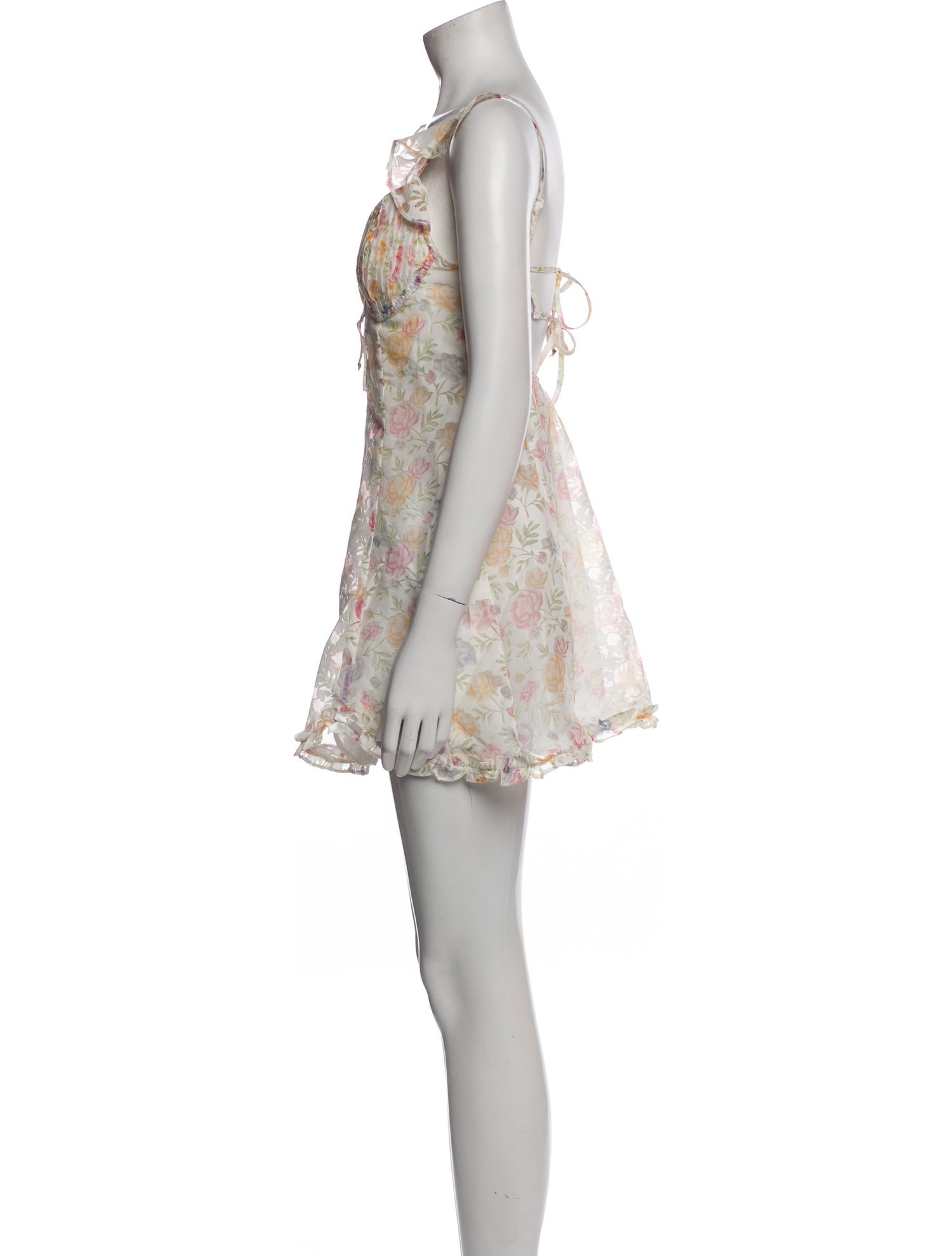 For Love & Lemons Floral Print Mini Dress