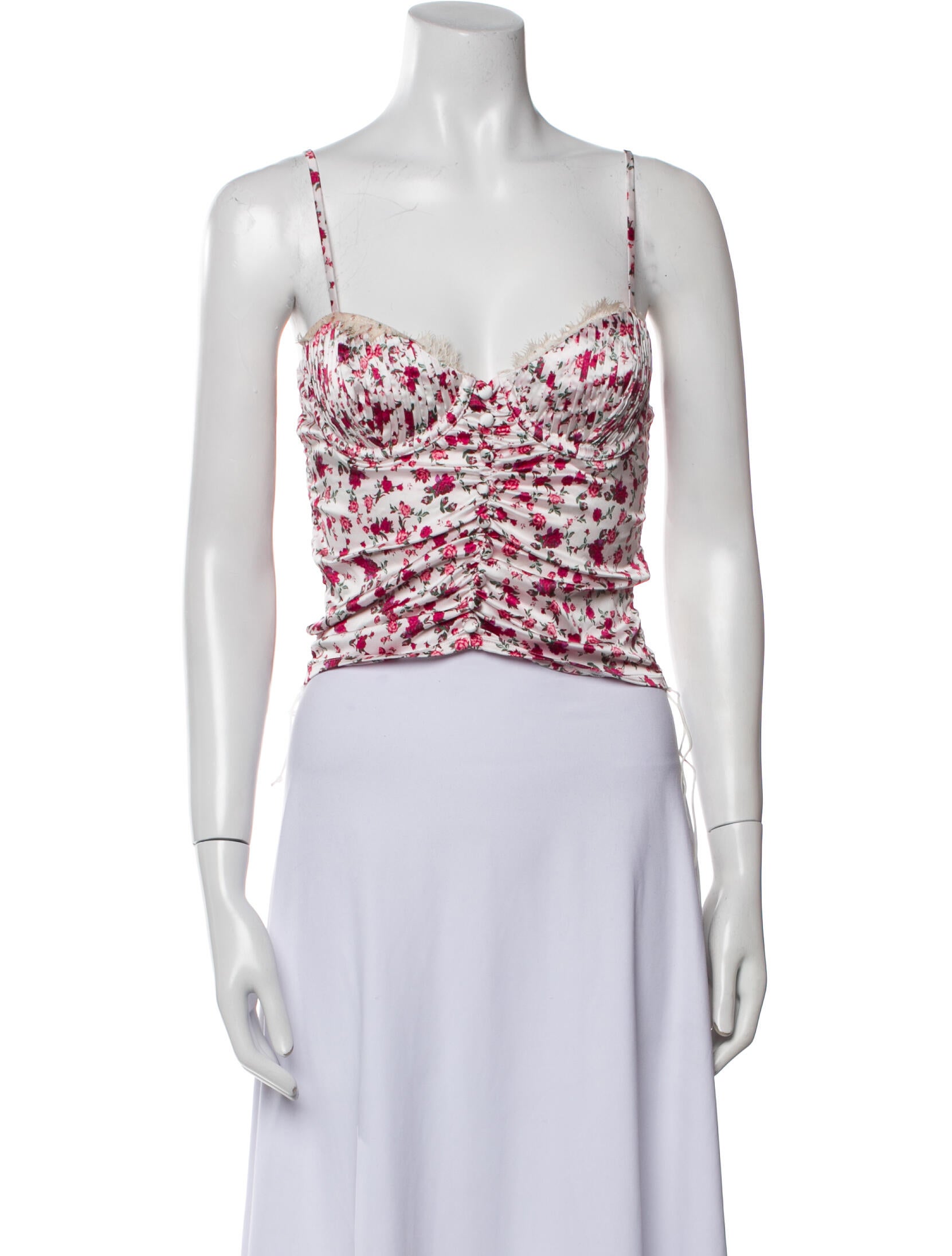 For Love & Lemons Floral Print Square Neckline Crop Top w/ Tags