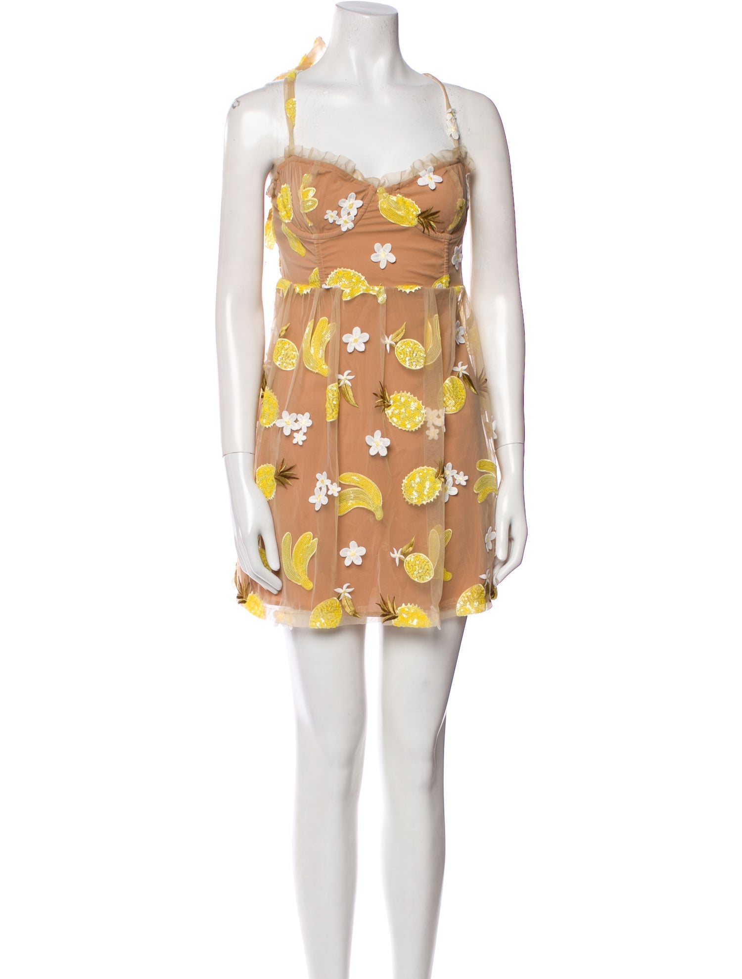 For Love & Lemons Floral Print Mini Dress
