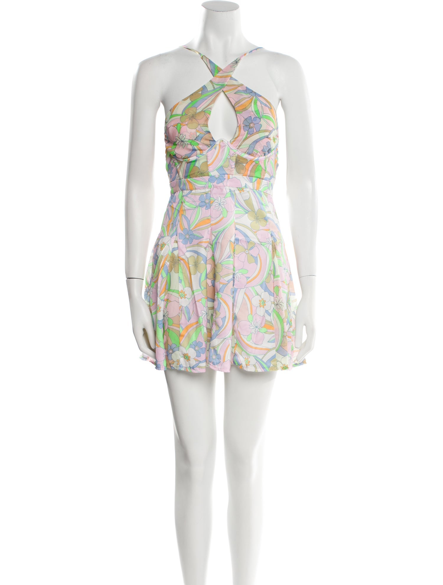 For Love & Lemons Floral Print Mini Dress