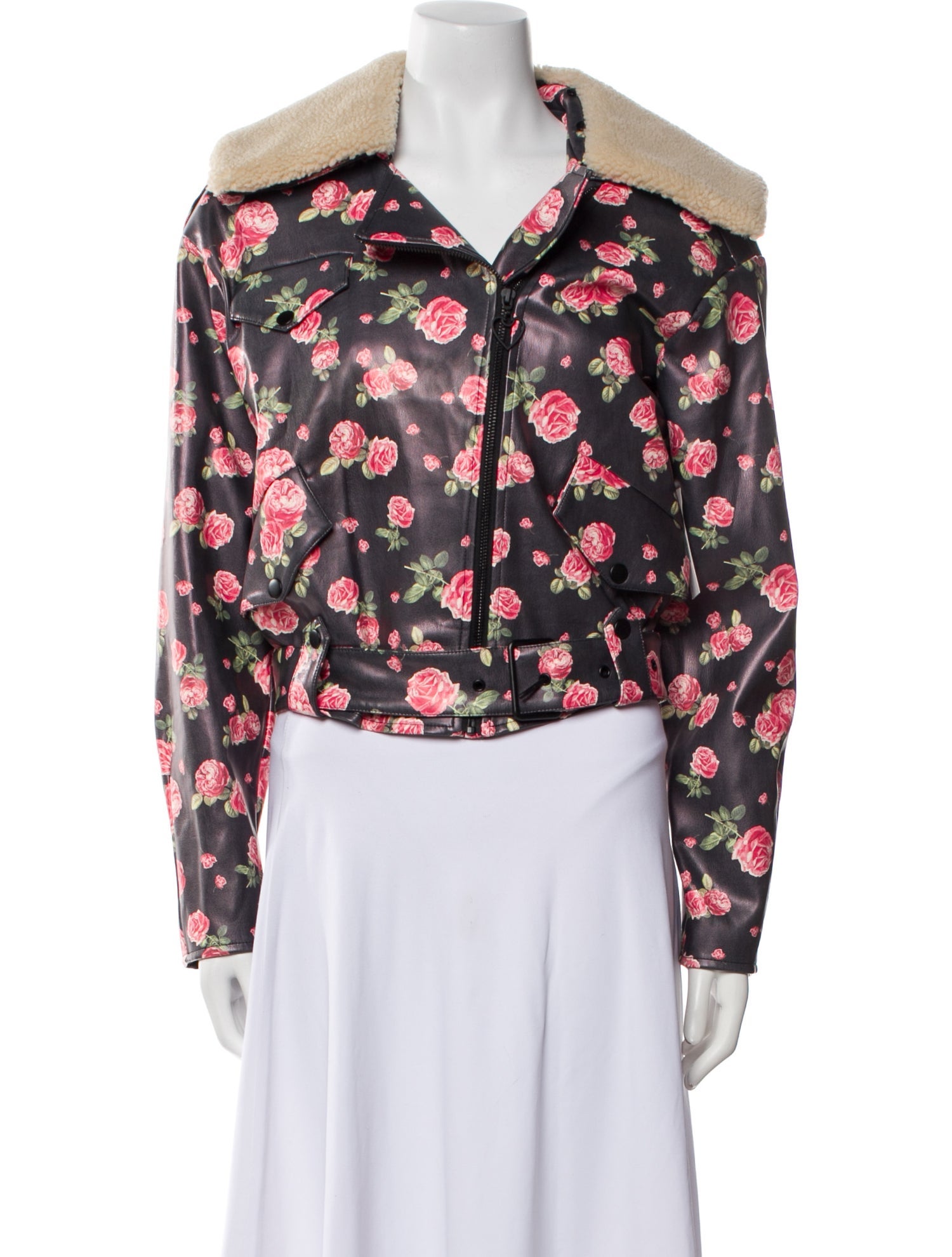 For Love & Lemons Floral Print Biker Jacket w/ Tags