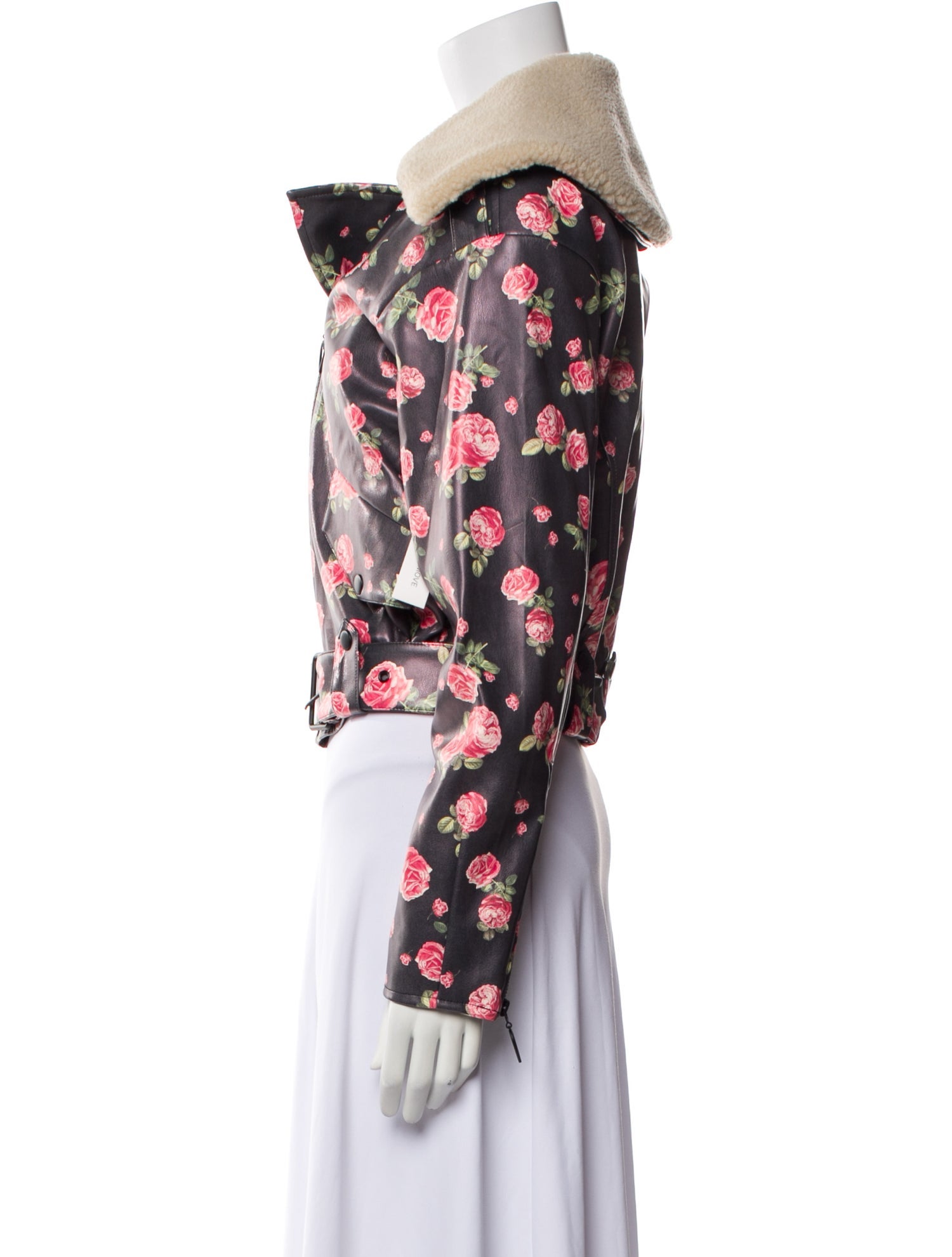 For Love & Lemons Floral Print Biker Jacket w/ Tags