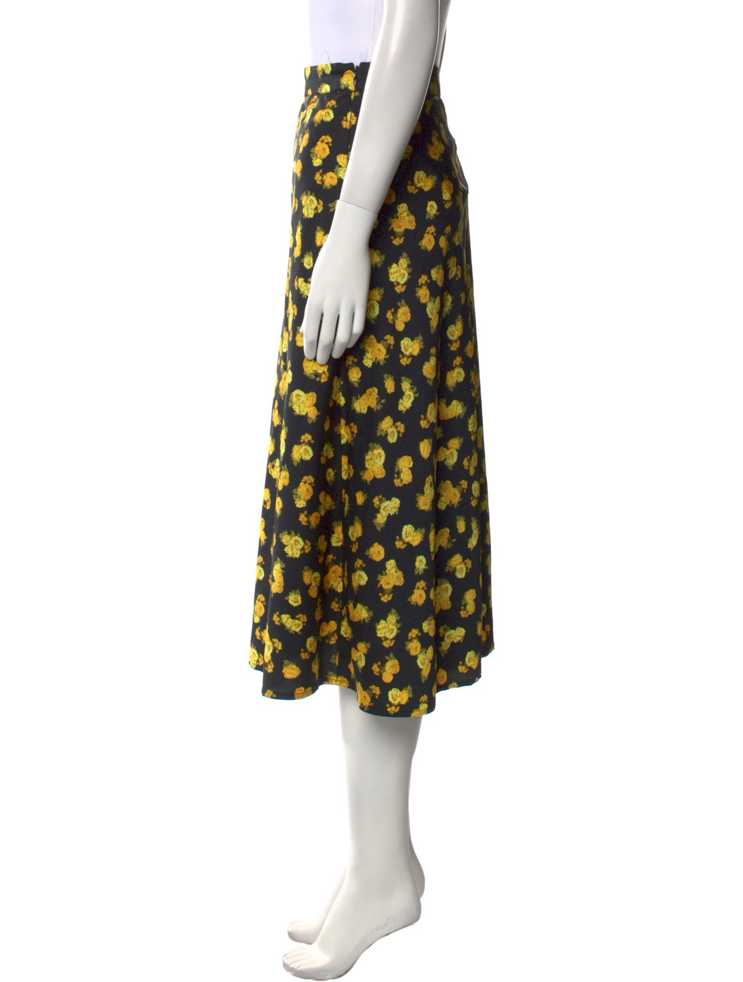 For Love & Lemons Floral Print Midi Length Skirt