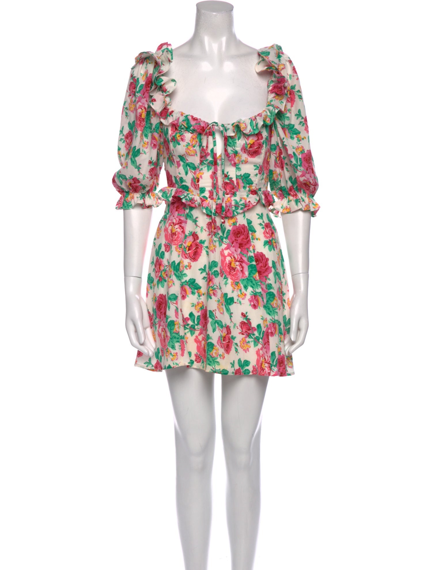 For Love & Lemons Floral Print Mini Dress