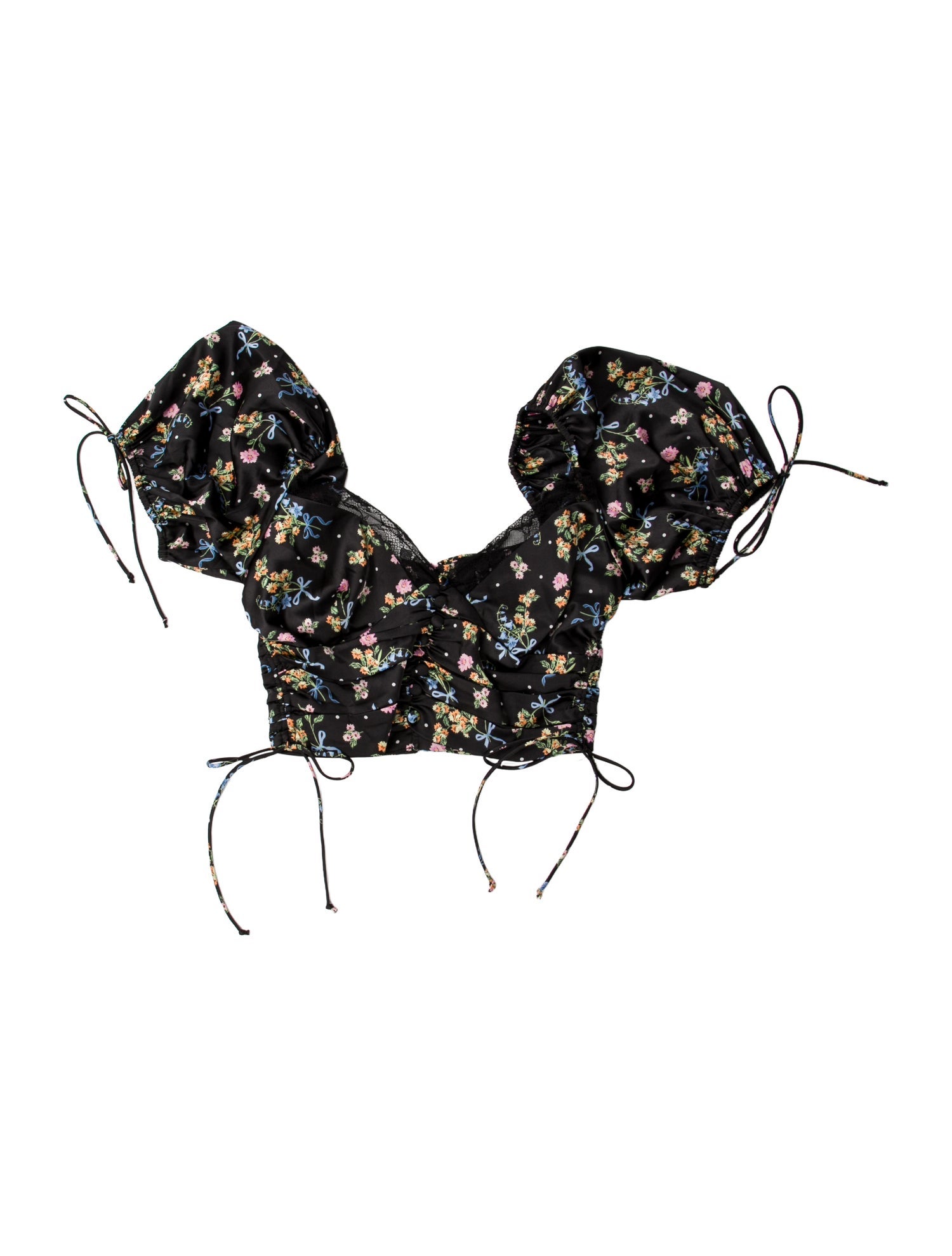 For Love & Lemons Printed Square Neckline Crop Top