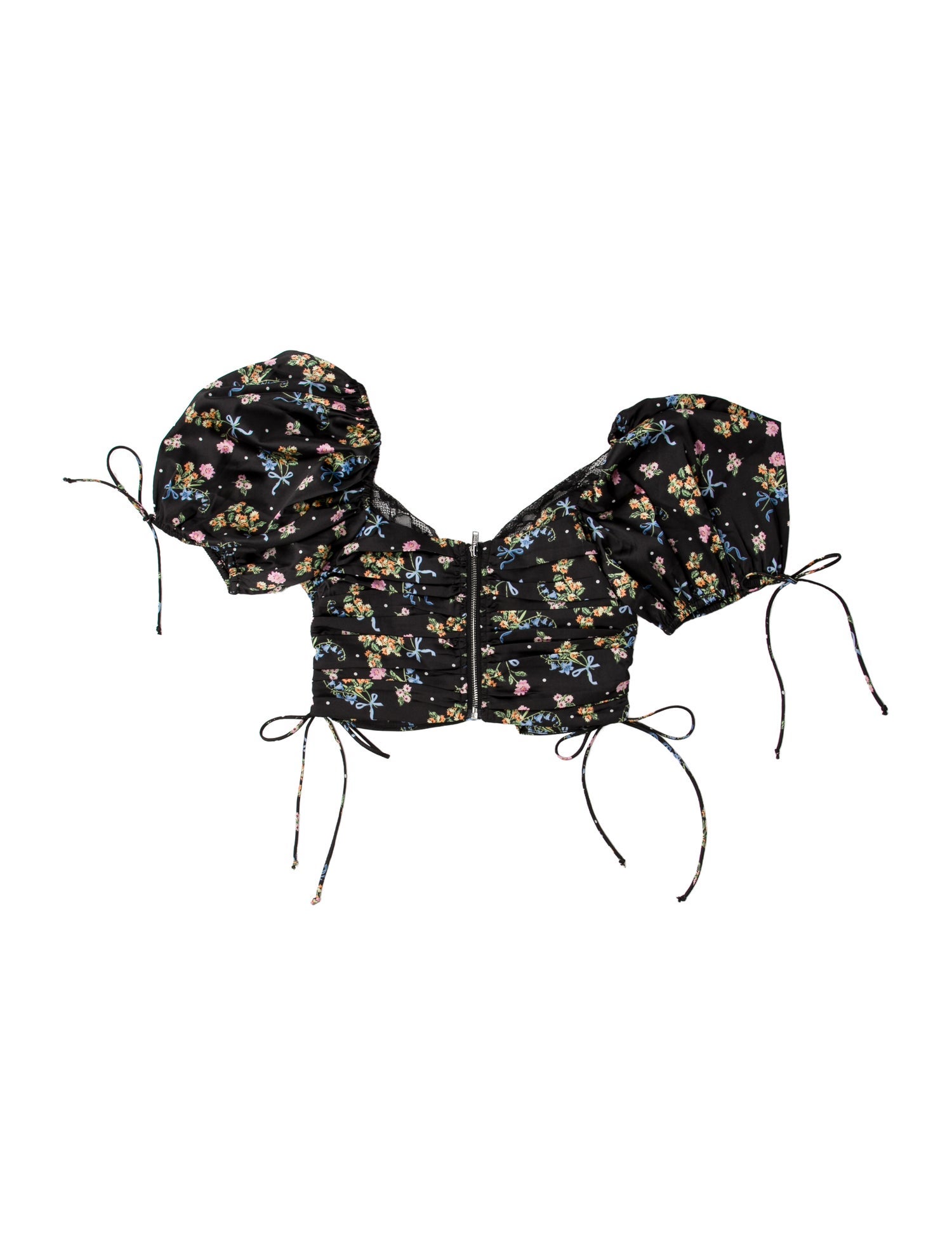 For Love & Lemons Printed Square Neckline Crop Top