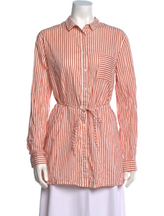 For Love & Lemons Striped Long Sleeve Button-Up Top