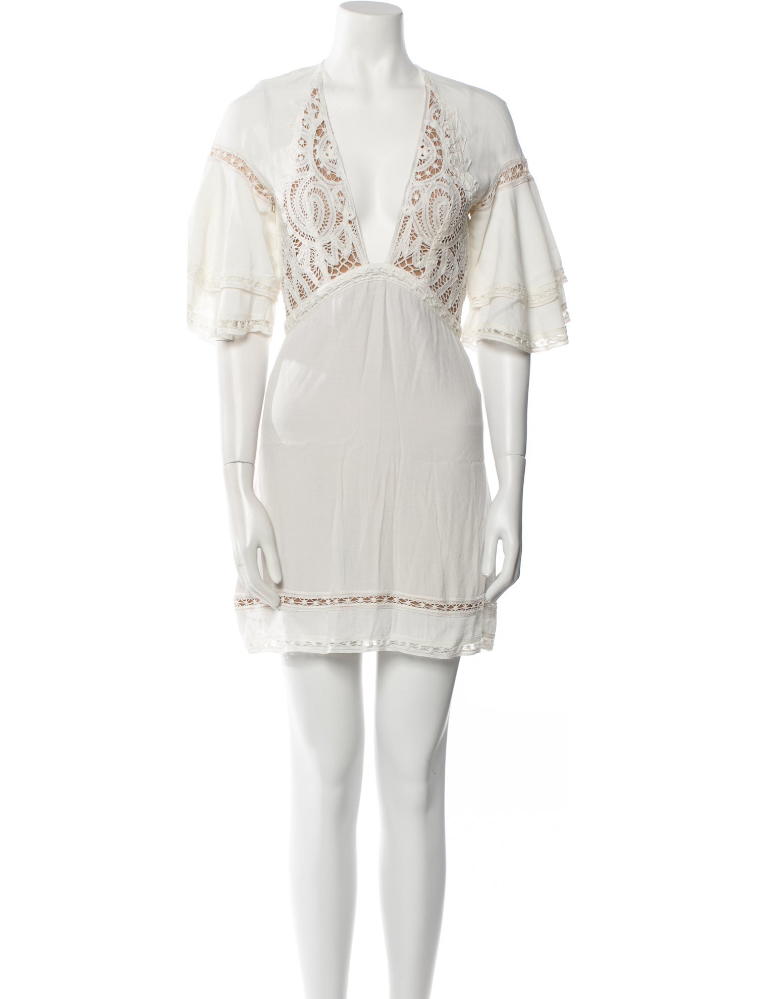 For Love & Lemons V-Neck Mini Dress
