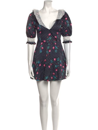 For Love & Lemons Floral Print Mini Dress