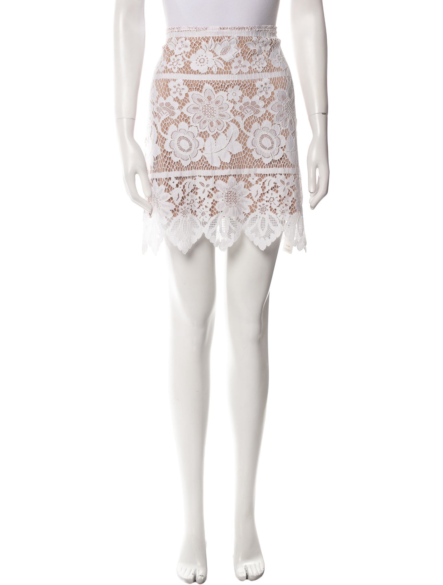 For Love & Lemons Lace Pattern Mini Skirt