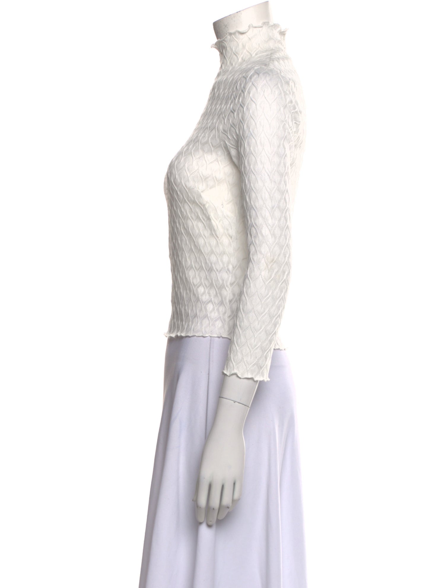 For Love & Lemons Turtleneck Three-Quarter Sleeve Crop Top