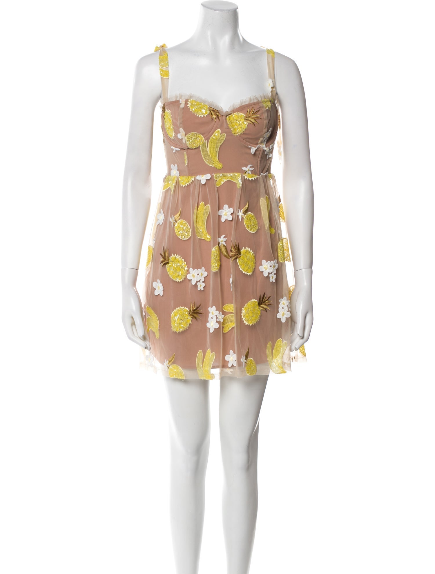 For Love & Lemons Floral Print Mini Dress