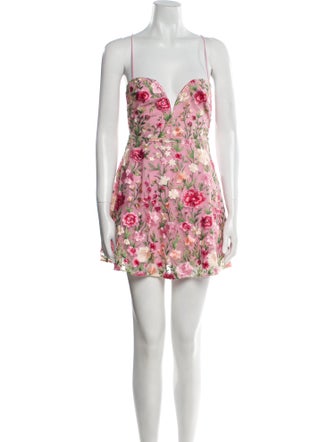 For Love & Lemons Floral Print Mini Dress