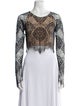 For Love & Lemons Lace Pattern Scoop Neck Crop Top