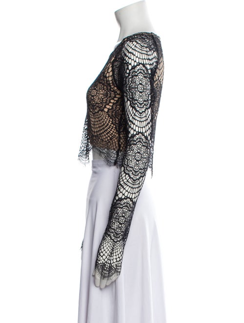 For Love & Lemons Lace Pattern Scoop Neck Crop Top