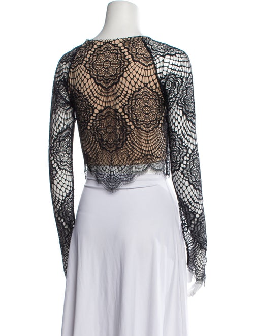 For Love & Lemons Lace Pattern Scoop Neck Crop Top