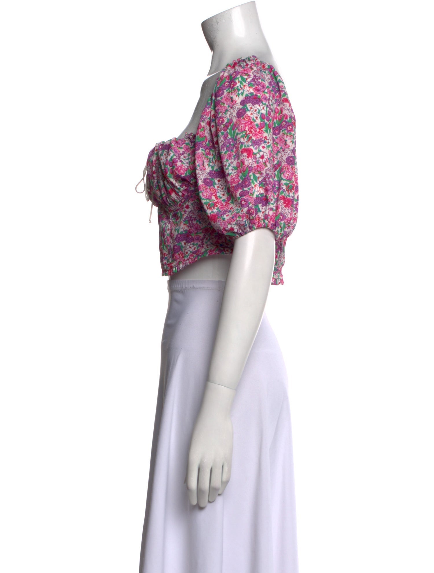 For Love & Lemons Floral Print Square Neckline Crop Top w/ Tags