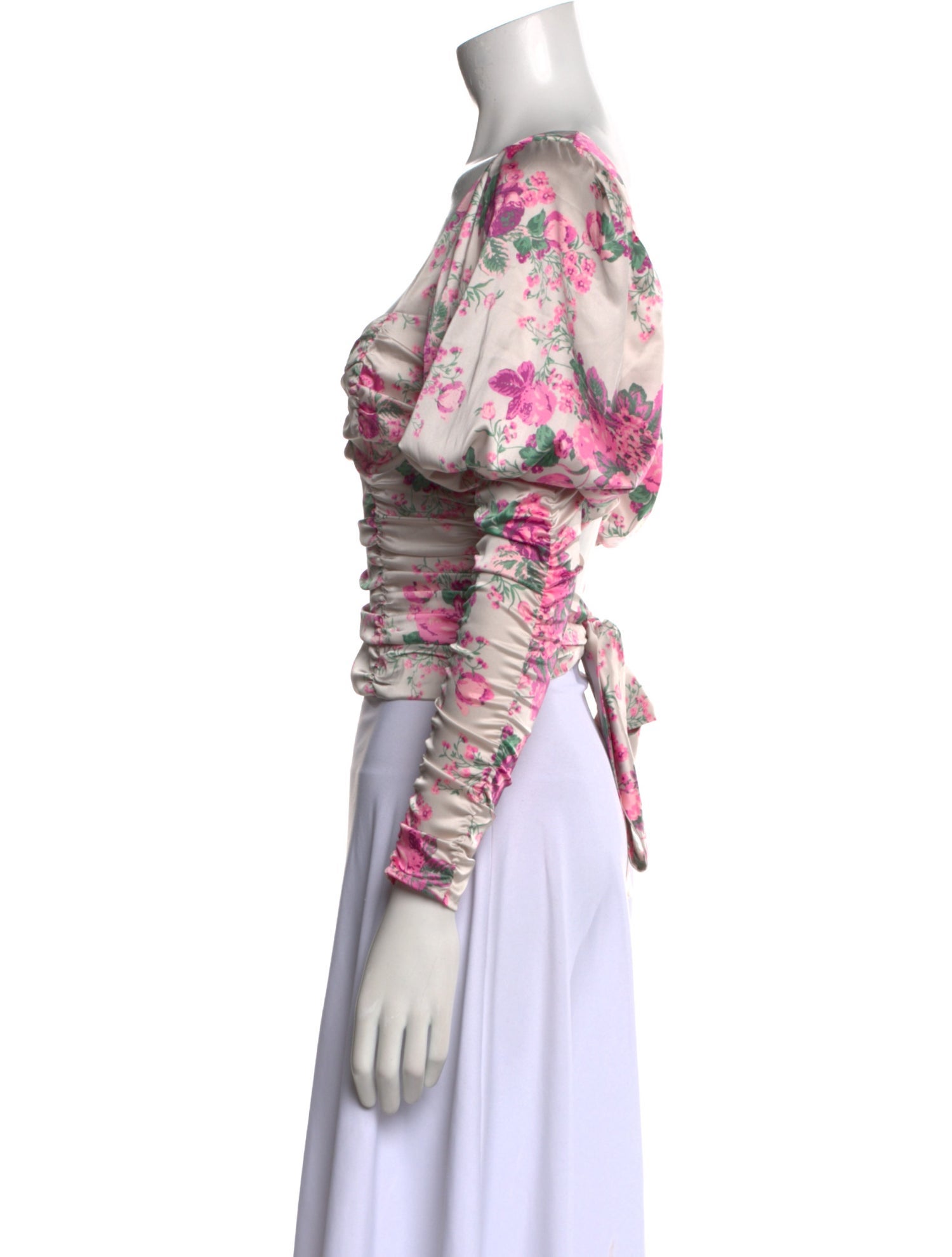 For Love & Lemons Floral Print Square Neckline Crop Top