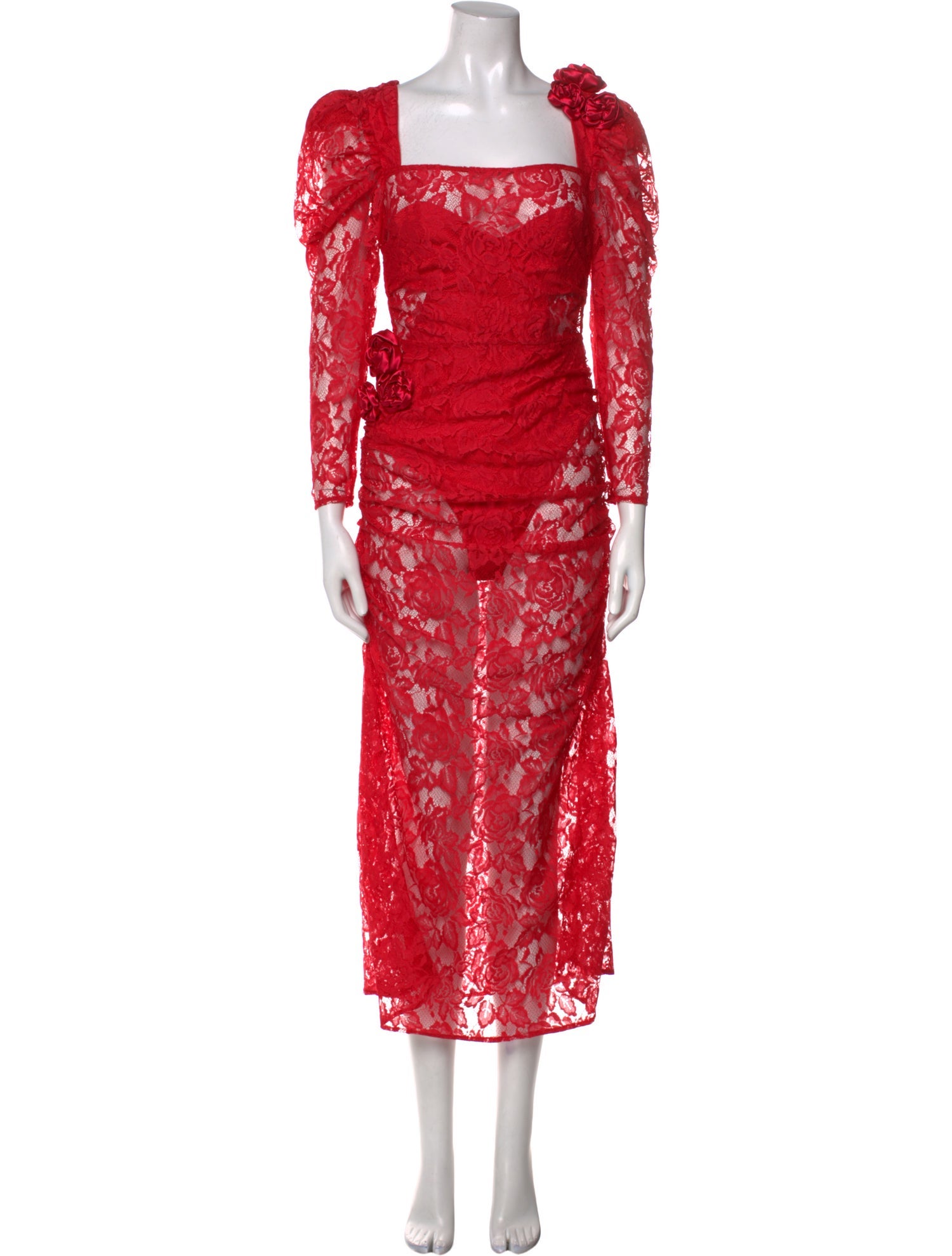 For Love & Lemons Lace Pattern Long Dress