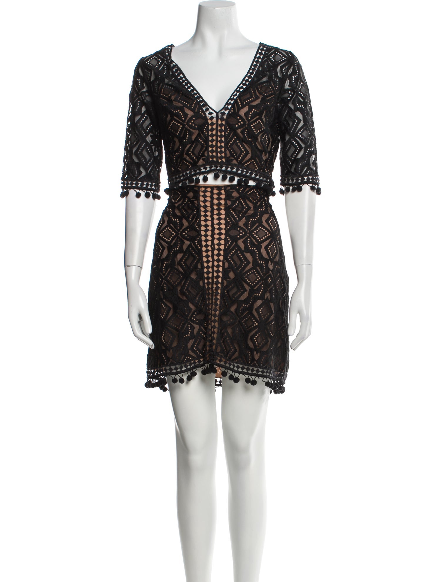 For Love & Lemons Lace Pattern Skirt Set