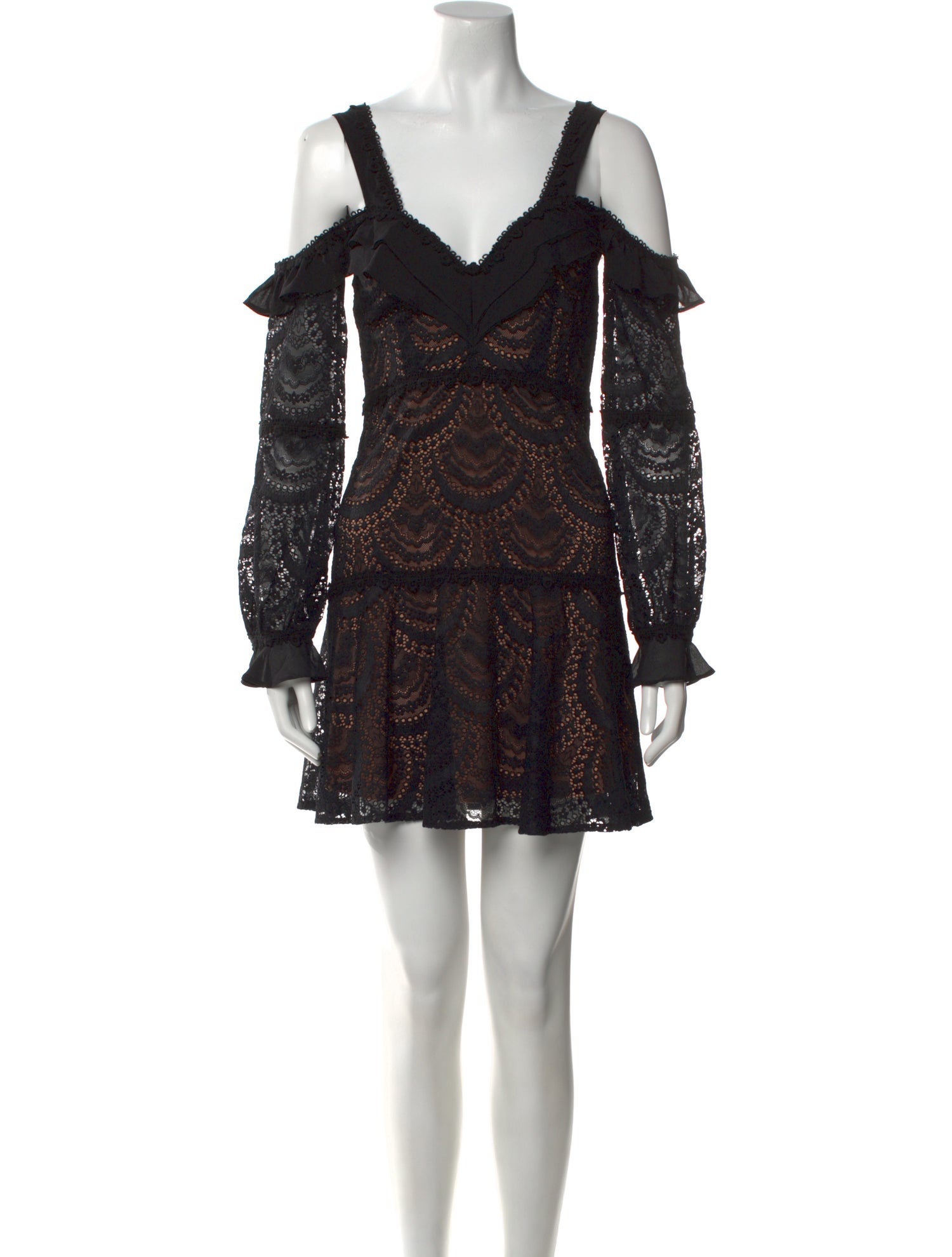 For Love & Lemons Lace Pattern Mini Dress
