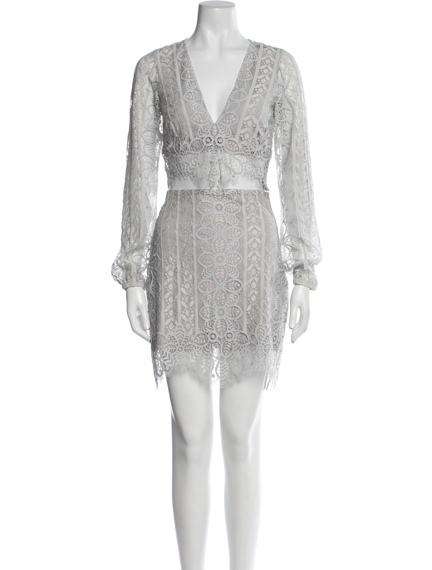 For Love & Lemons Nylon Lace Pattern Skirt Set