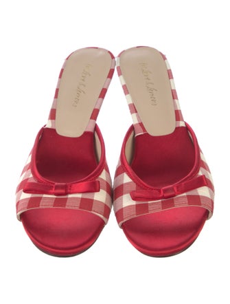 For Love & Lemons Plaid Print Slides