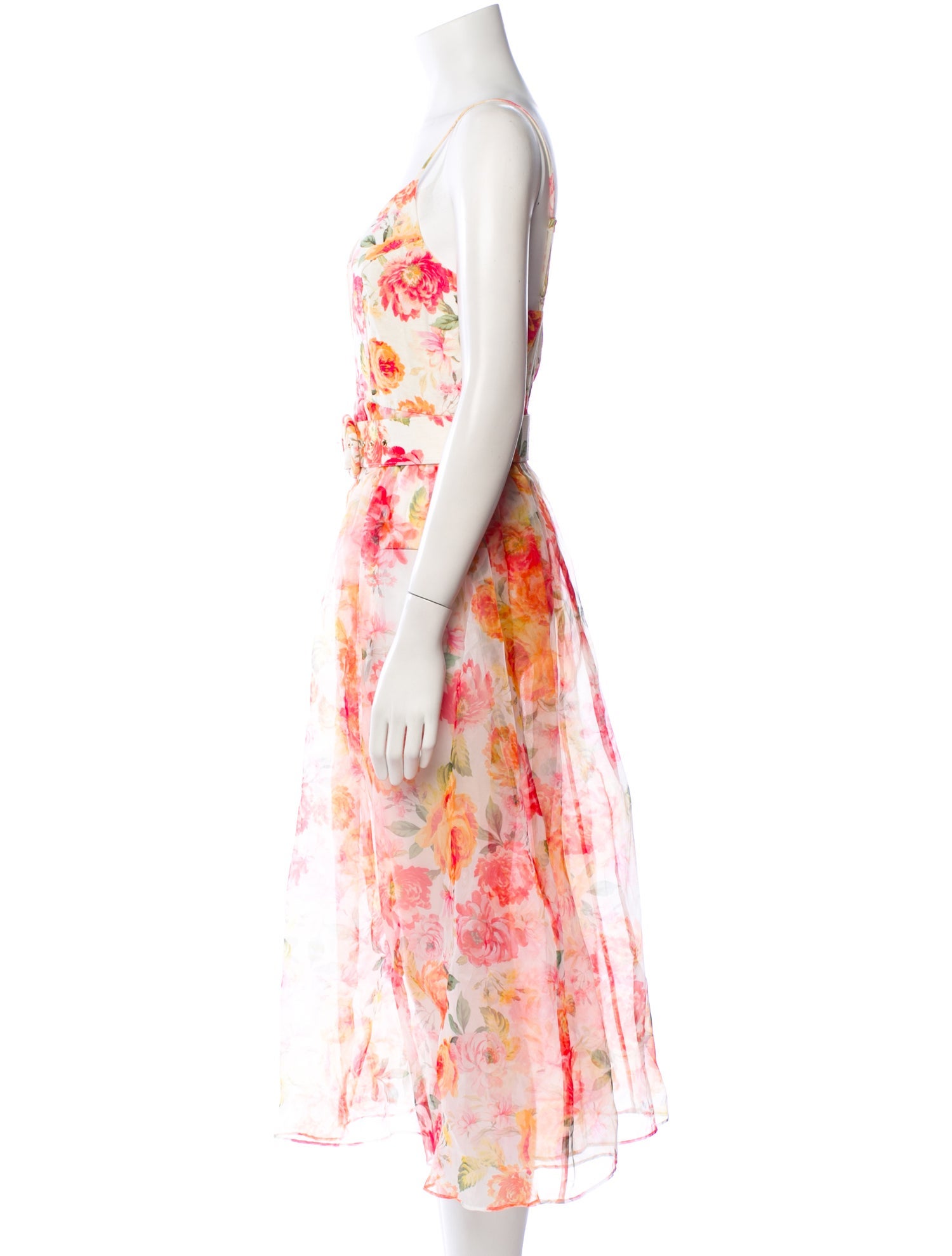 For Love & Lemons Floral Print Midi Length Dress