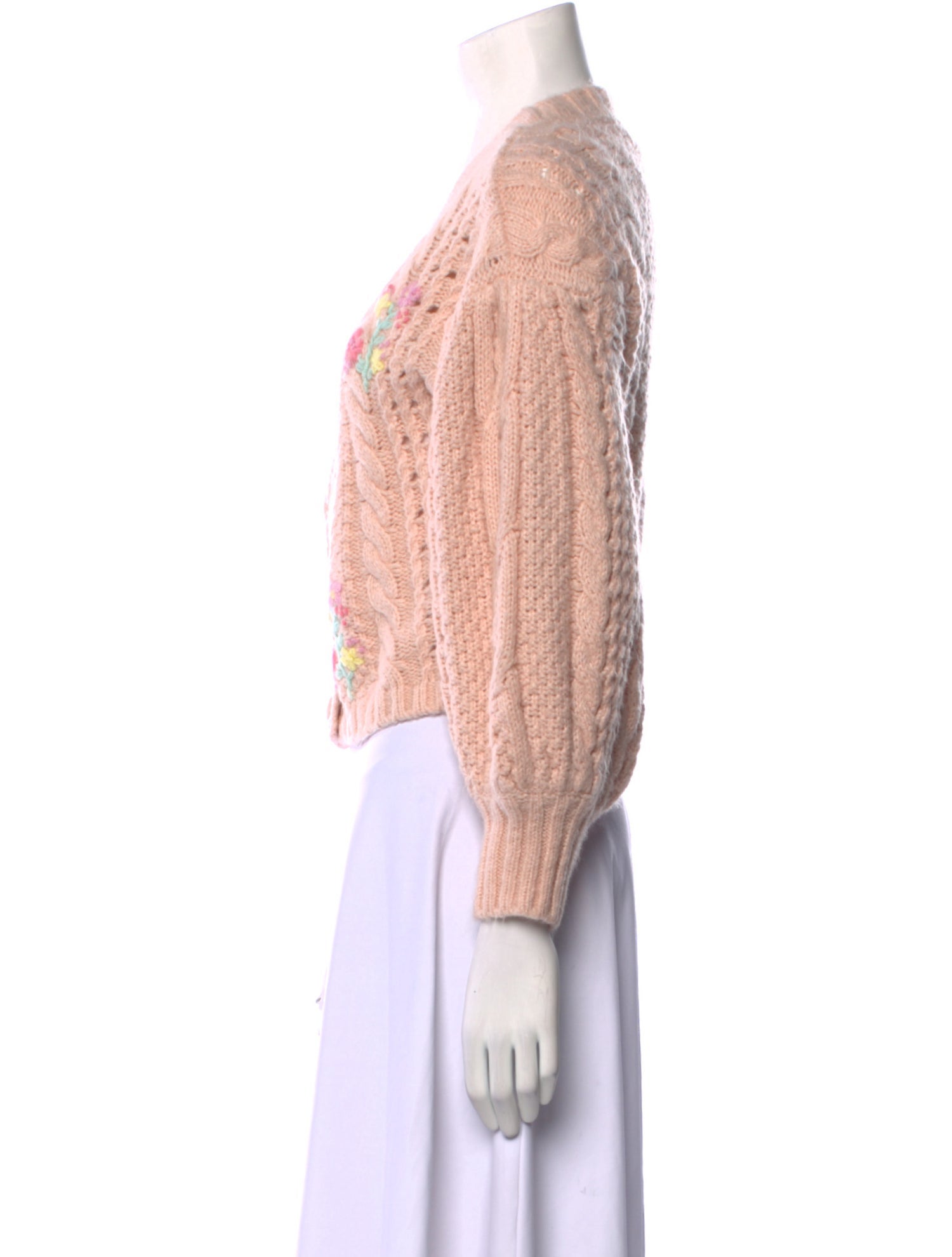 For Love & Lemons Floral Print V-Neck Sweater